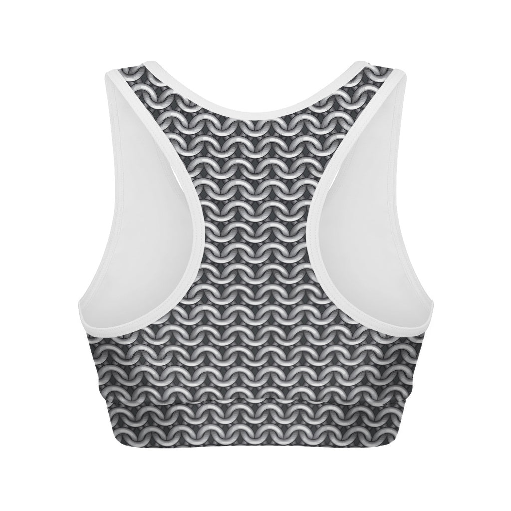 Chainmail Print Women's Sports Bra