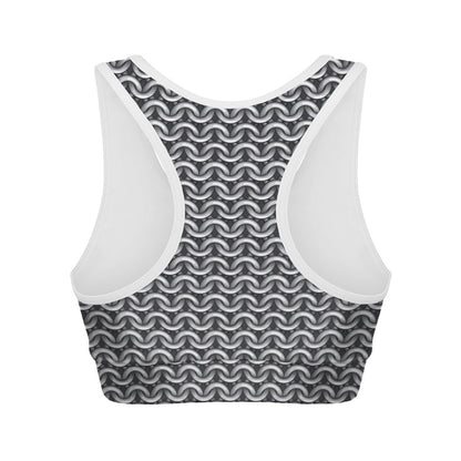 Chainmail Print Women's Sports Bra