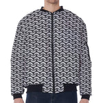Chainmail Print Zip Sleeve Bomber Jacket