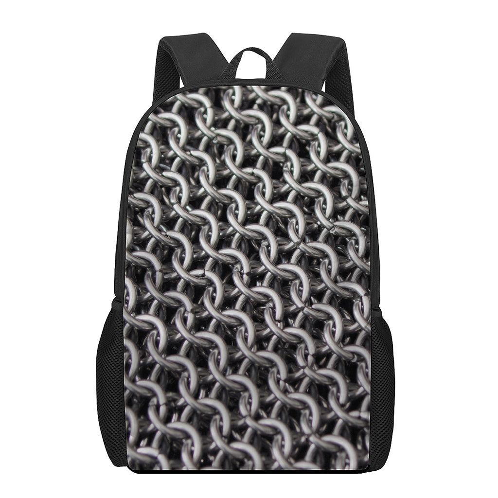 Chainmail Ring Pattern Print 17 Inch Backpack