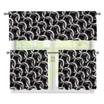 Chainmail Ring Pattern Print 3 Piece Kitchen Curtains