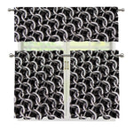 Chainmail Ring Pattern Print 3 Piece Kitchen Curtains