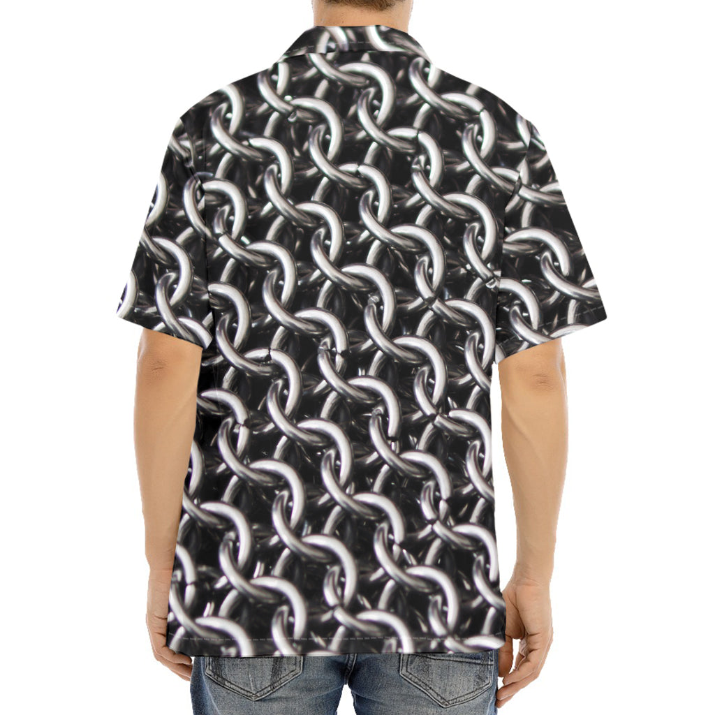 Chainmail Ring Pattern Print Aloha Shirt