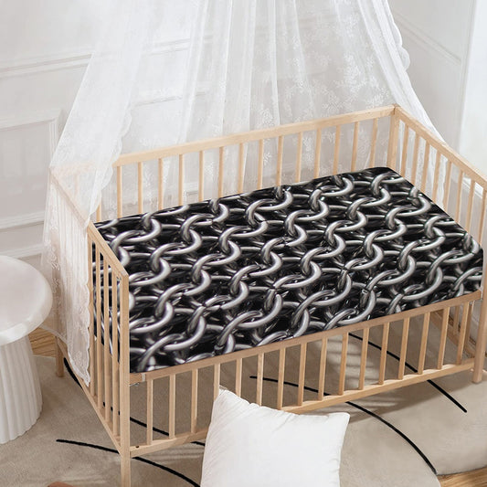 Chainmail Ring Pattern Print Baby Crib Sheet