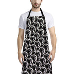Chainmail Ring Pattern Print Bib Apron With Pocket