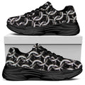 Chainmail Ring Pattern Print Black Chunky Shoes