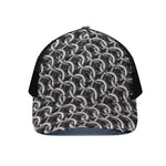 Chainmail Ring Pattern Print Black Mesh Trucker Cap