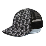 Chainmail Ring Pattern Print Black Mesh Trucker Cap
