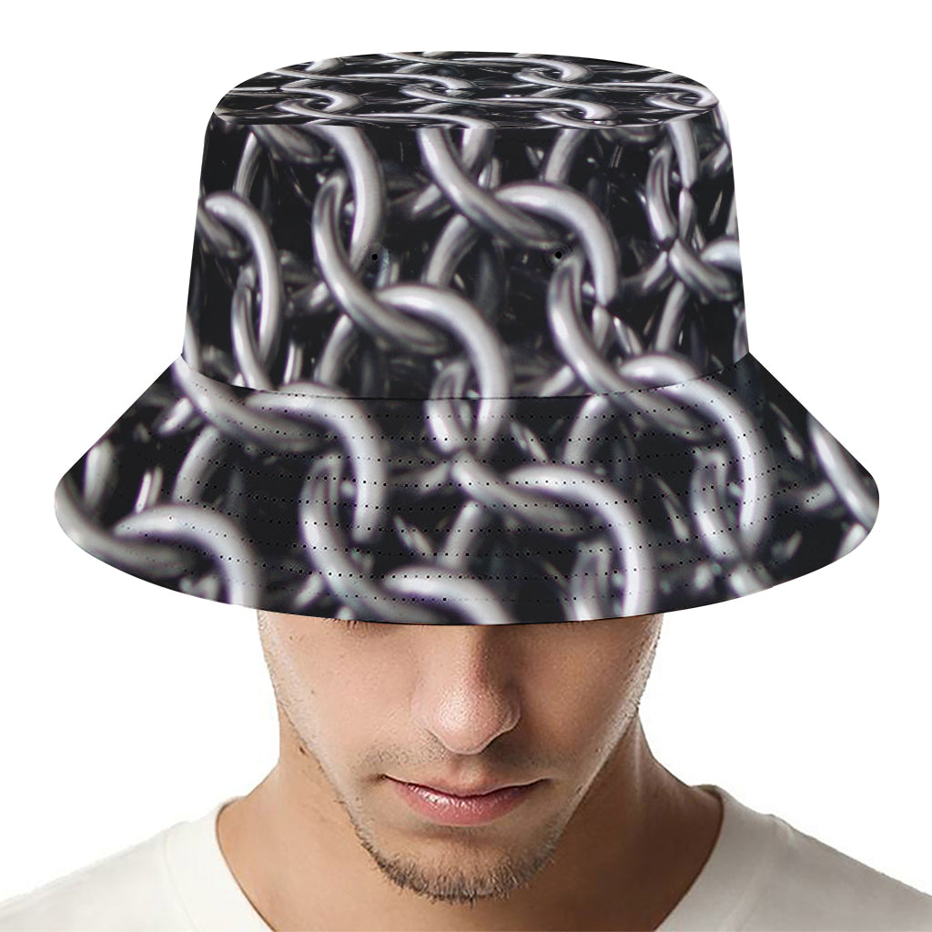 Chainmail Ring Pattern Print Bucket Hat