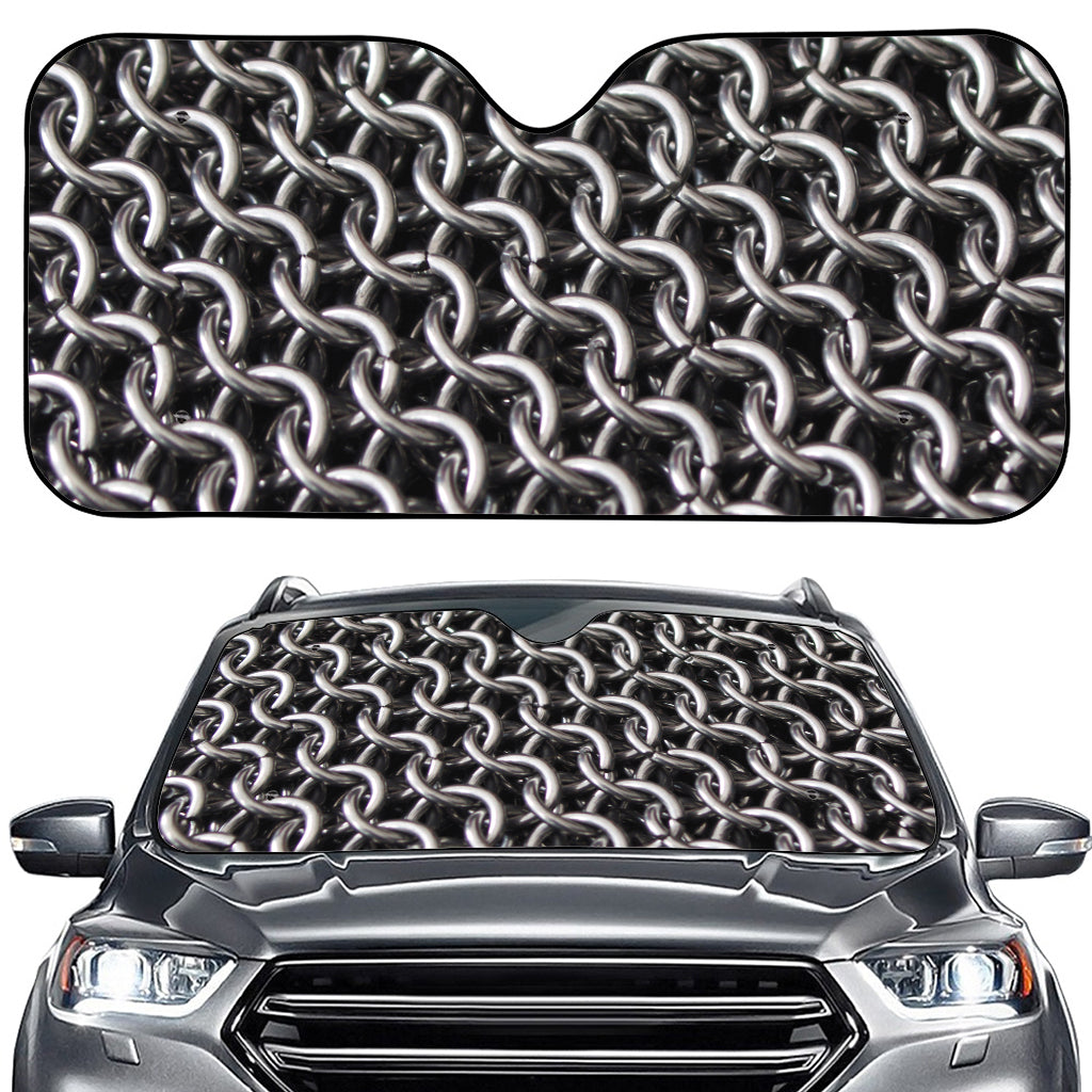 Chainmail Ring Pattern Print Car Windshield Sun Shade