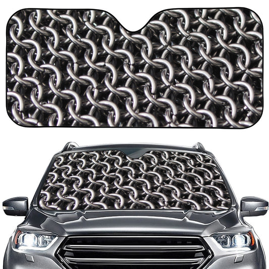 Chainmail Ring Pattern Print Car Windshield Sun Shade