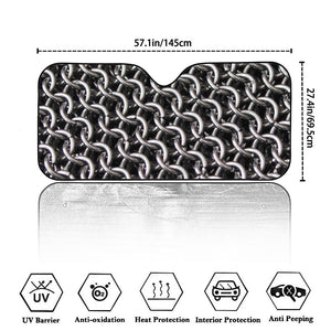 Chainmail Ring Pattern Print Car Windshield Sun Shade