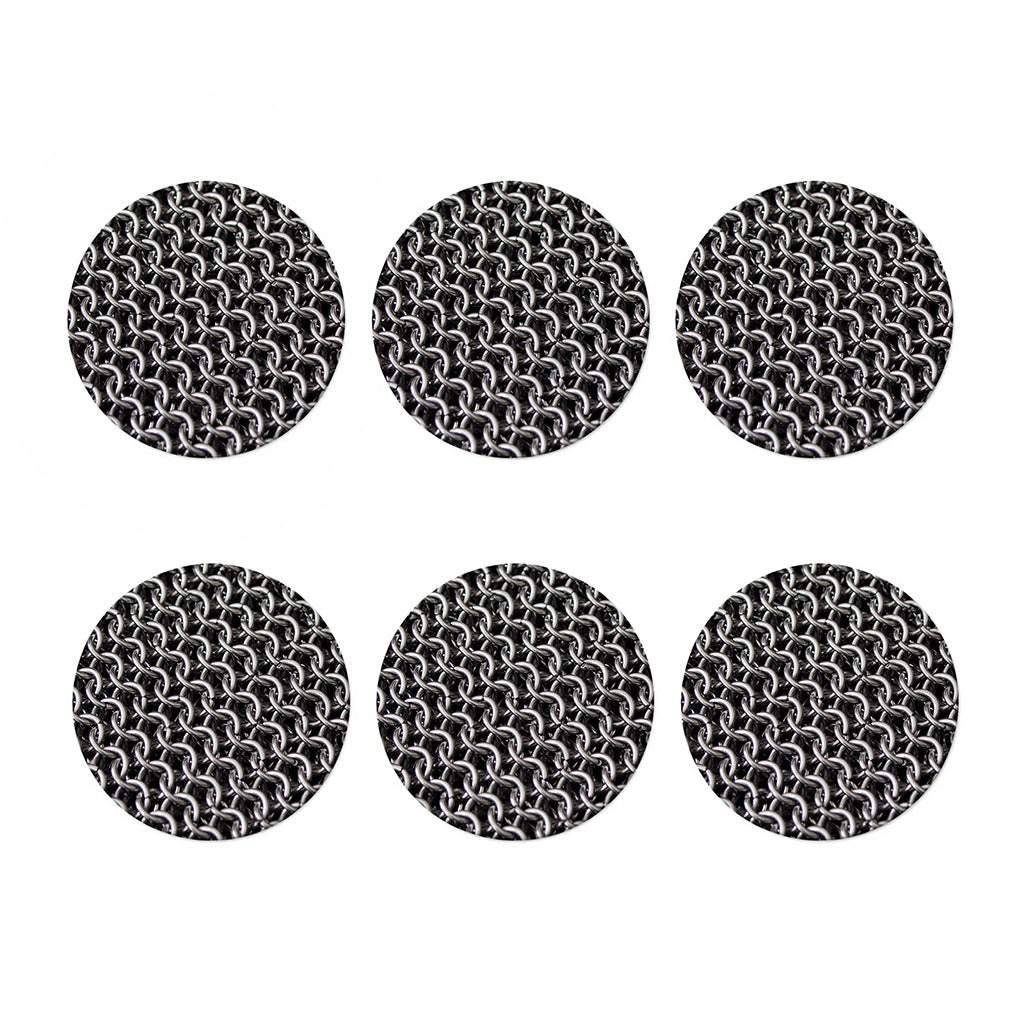 Chainmail Ring Pattern Print Coaster Set