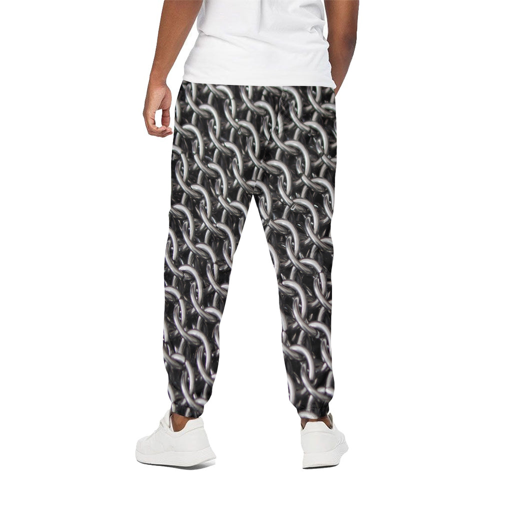 Chainmail Ring Pattern Print Cotton Pants