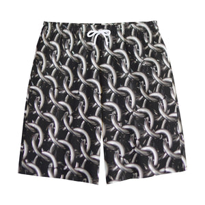 Chainmail Ring Pattern Print Cotton Shorts