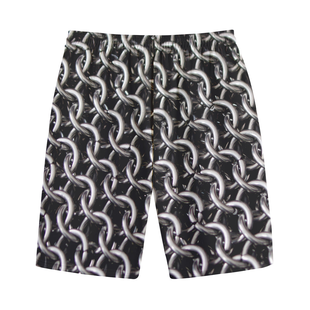 Chainmail Ring Pattern Print Cotton Shorts