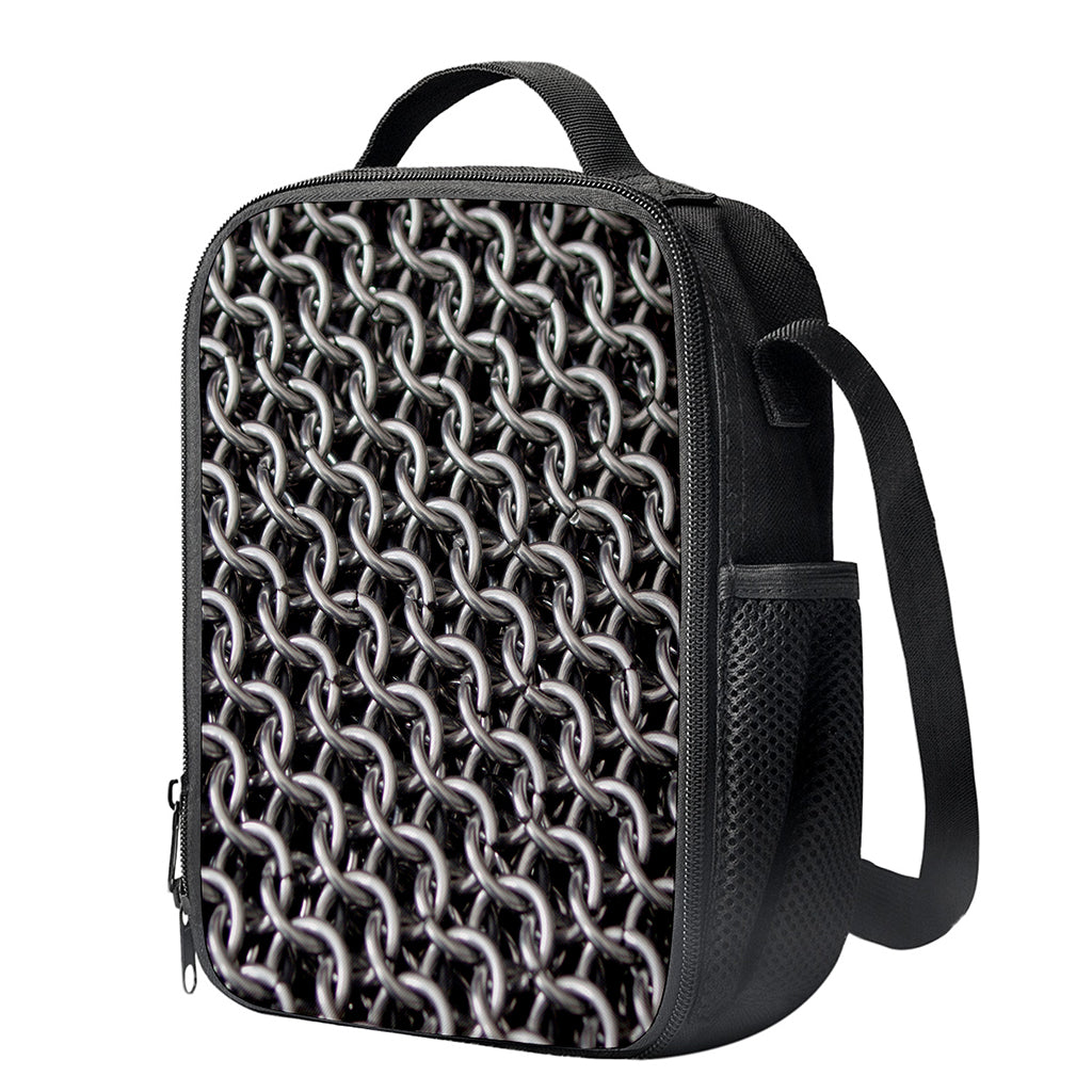 Chainmail Ring Pattern Print Crossbody Lunch Bag