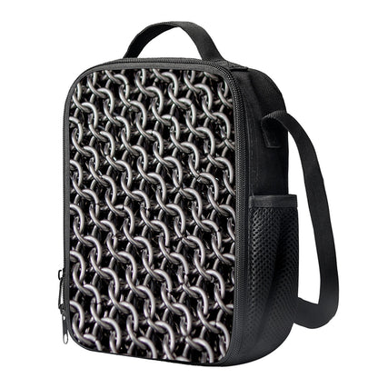 Chainmail Ring Pattern Print Crossbody Lunch Bag
