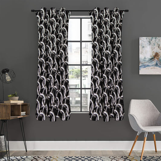 Chainmail Ring Pattern Print Curtain