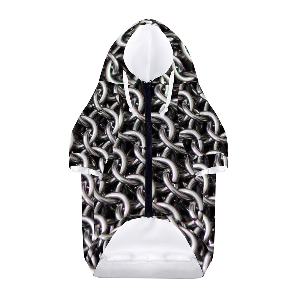 Chainmail Ring Pattern Print Dog Zip Up Hoodie