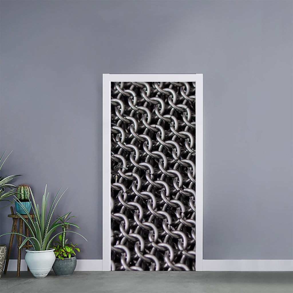 Chainmail Ring Pattern Print Door Sticker