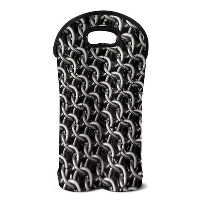 Chainmail Ring Pattern Print Double Neoprene Wine Tote