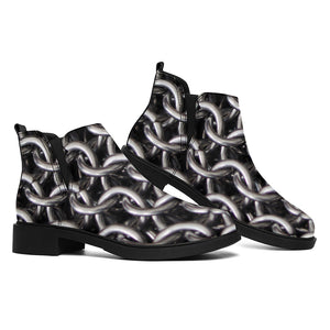Chainmail Ring Pattern Print Flat Ankle Boots