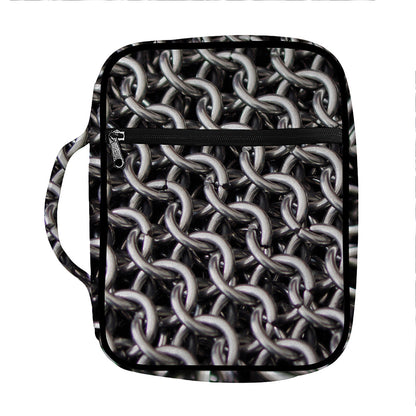 Chainmail Ring Pattern Print Front Pocket Bible Bag