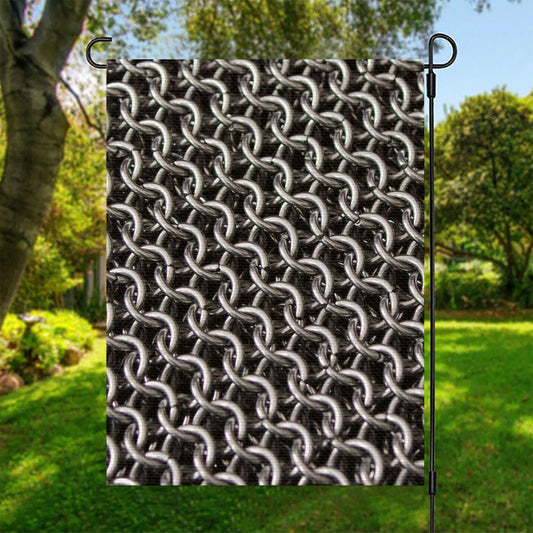 Chainmail Ring Pattern Print Garden Flag