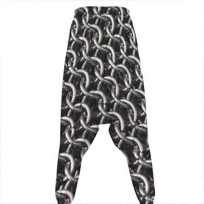 Chainmail Ring Pattern Print Hammer Pants