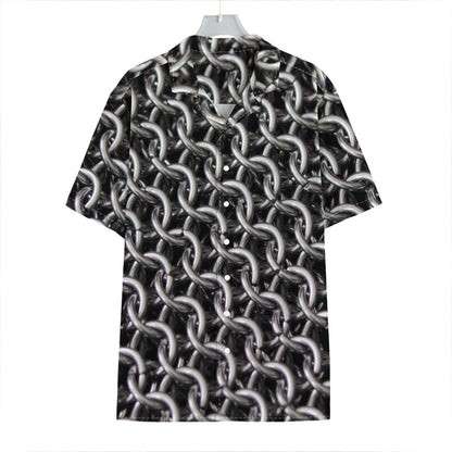 Chainmail Ring Pattern Print Hawaiian Shirt