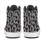 Chainmail Ring Pattern Print High Top Leather Sneakers