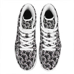 Chainmail Ring Pattern Print High Top Leather Sneakers