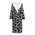 Chainmail Ring Pattern Print Hooded Bathrobe