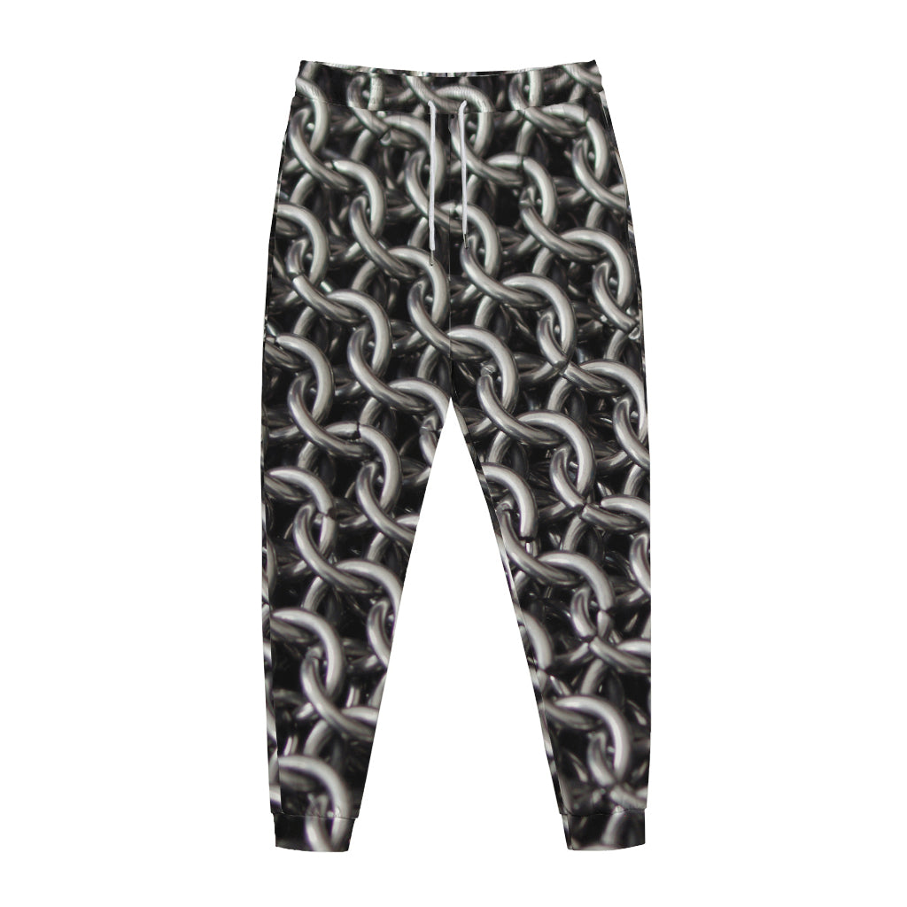 Chainmail Ring Pattern Print Jogger Pants