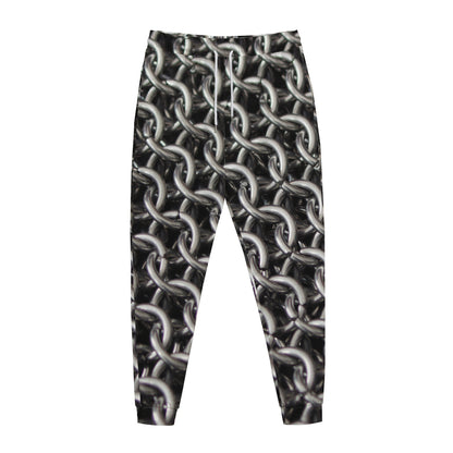 Chainmail Ring Pattern Print Jogger Pants