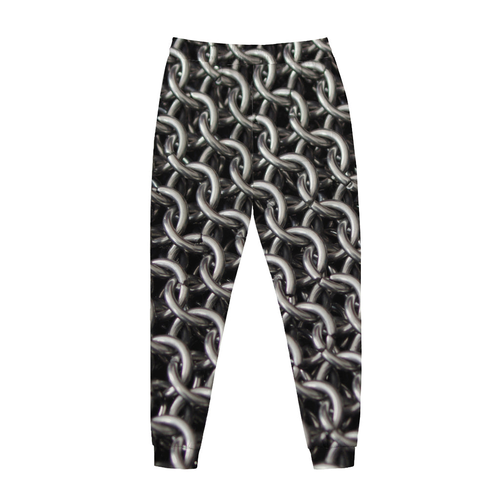 Chainmail Ring Pattern Print Jogger Pants