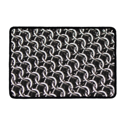 Chainmail Ring Pattern Print Kitchen Mat