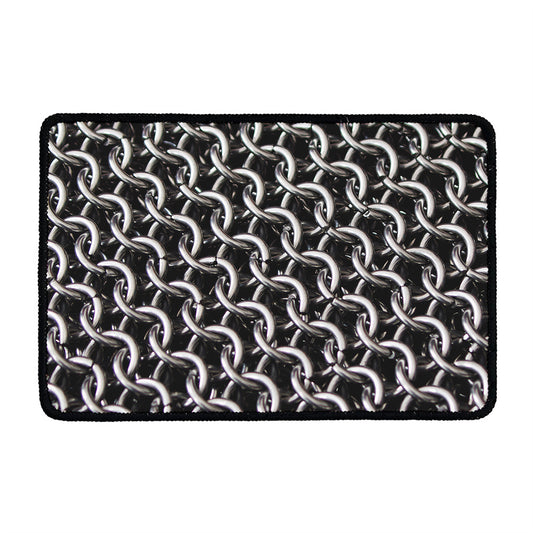 Chainmail Ring Pattern Print Kitchen Mat