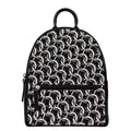 Chainmail Ring Pattern Print Leather Backpack