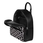Chainmail Ring Pattern Print Leather Backpack