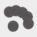 Chainmail Ring Pattern Print Leather Coaster Set