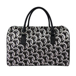 Chainmail Ring Pattern Print Leather Duffle Bag