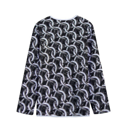 Chainmail Ring Pattern Print Long Sleeve Short Coat