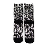 Chainmail Ring Pattern Print Long Socks