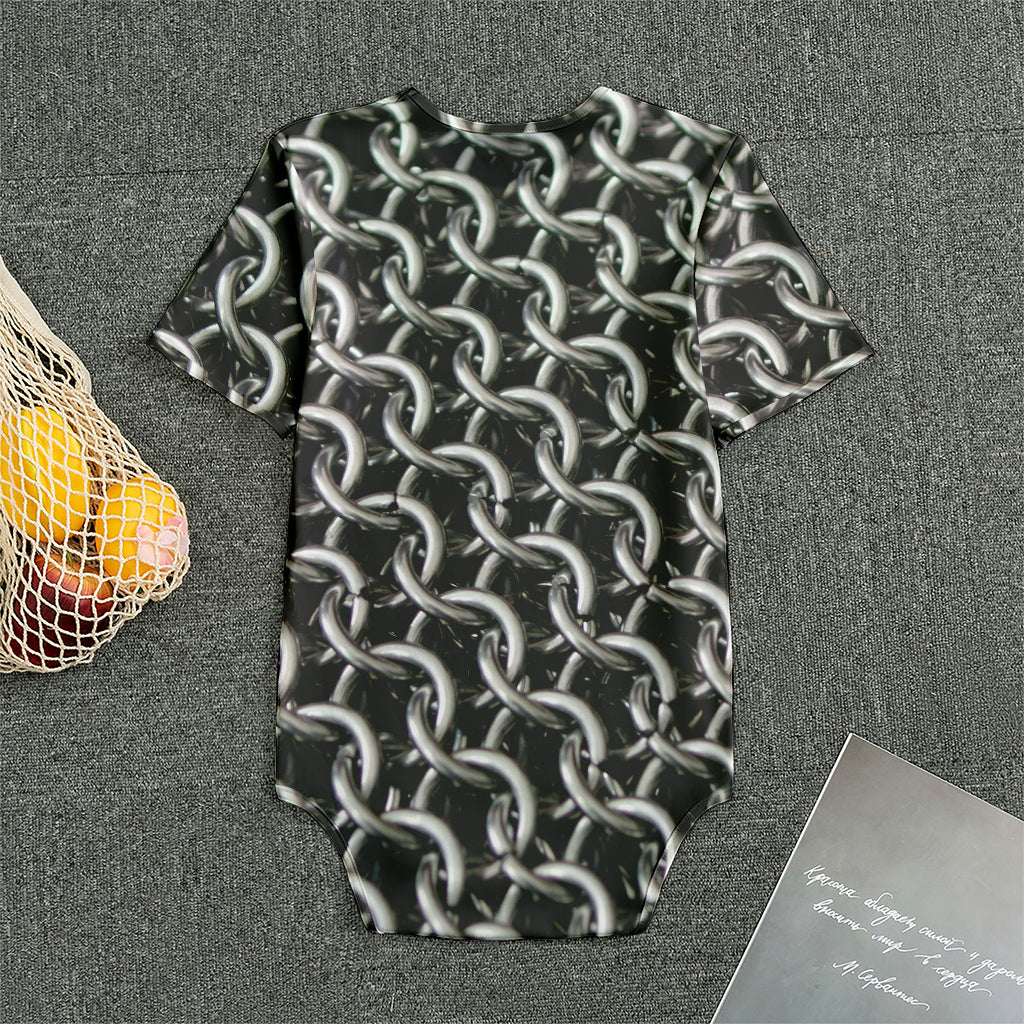 Chainmail Ring Pattern Print Men's Bodysuit