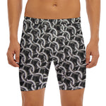 Chainmail Ring Pattern Print Men's Long Boxer Briefs