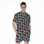 Chainmail Ring Pattern Print Men's Rompers