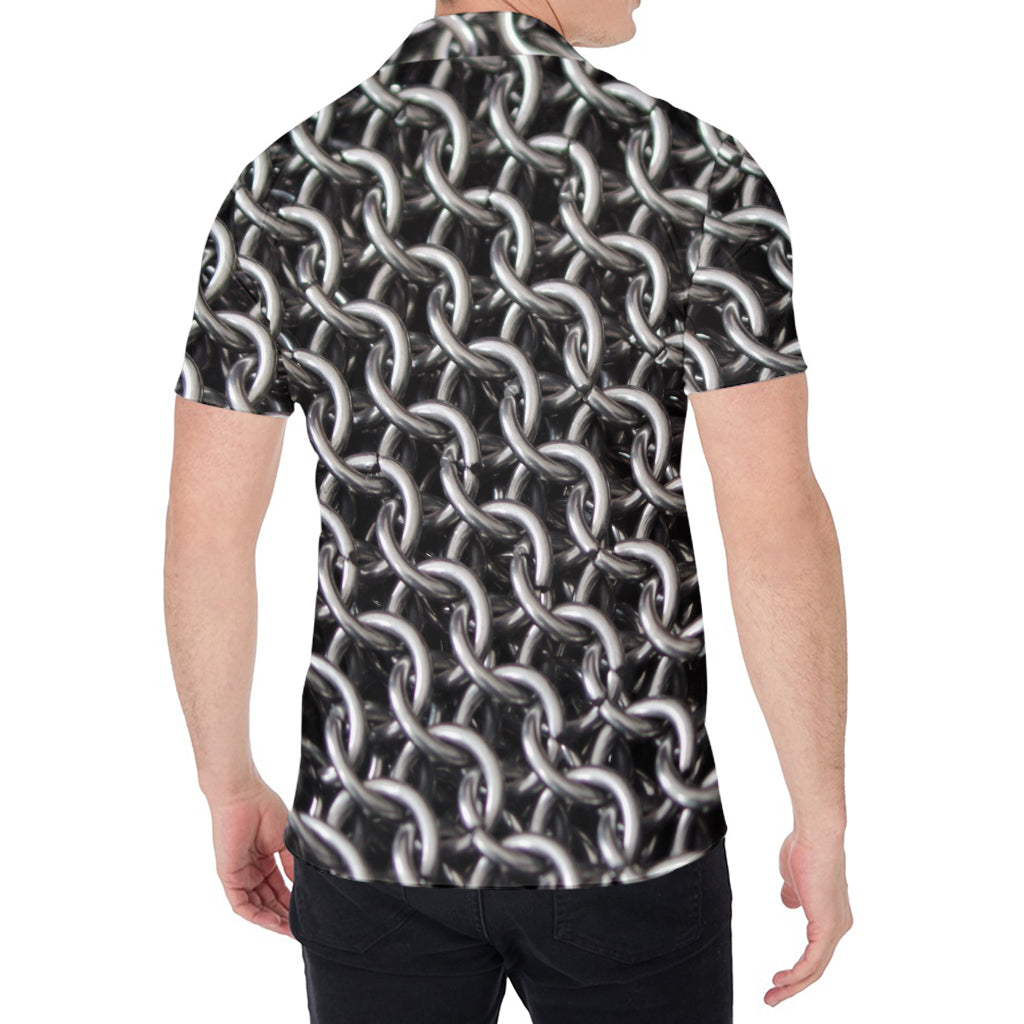 Chainmail Ring Pattern Print Men's Shirt