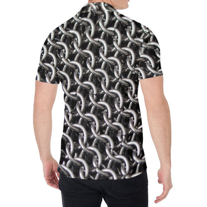Chainmail Ring Pattern Print Men's Shirt